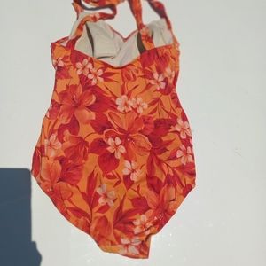 White stag orange one-piece bathing suit size medium